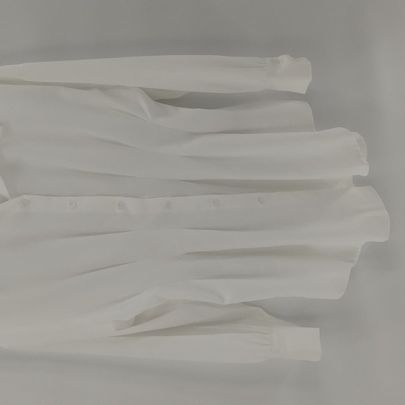 Shein button down blouse white  large long sleeve darted for fit button down - Picture 3 of 8
